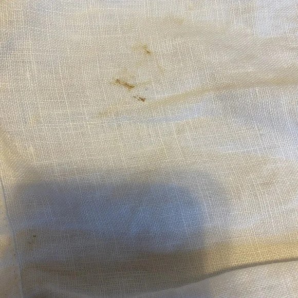 JM Collection Linen V Neck Top Blouse Sequin Artsy White Beads Embroidery Lady16 - Picture 10 of 10